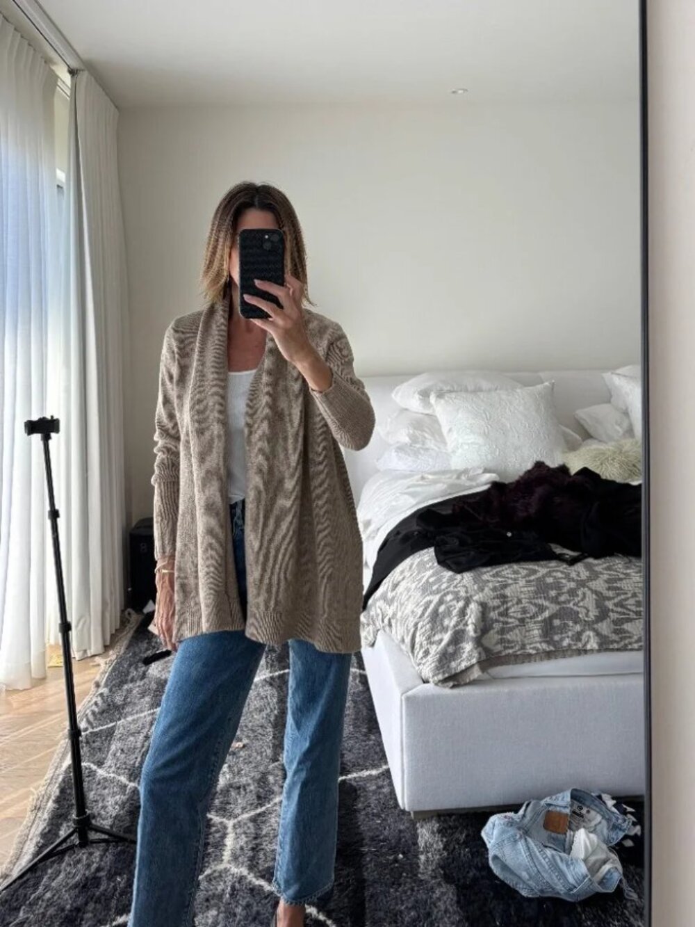 Vince Taupe Wool Shawl Cowl Neck Collar Sweater Small